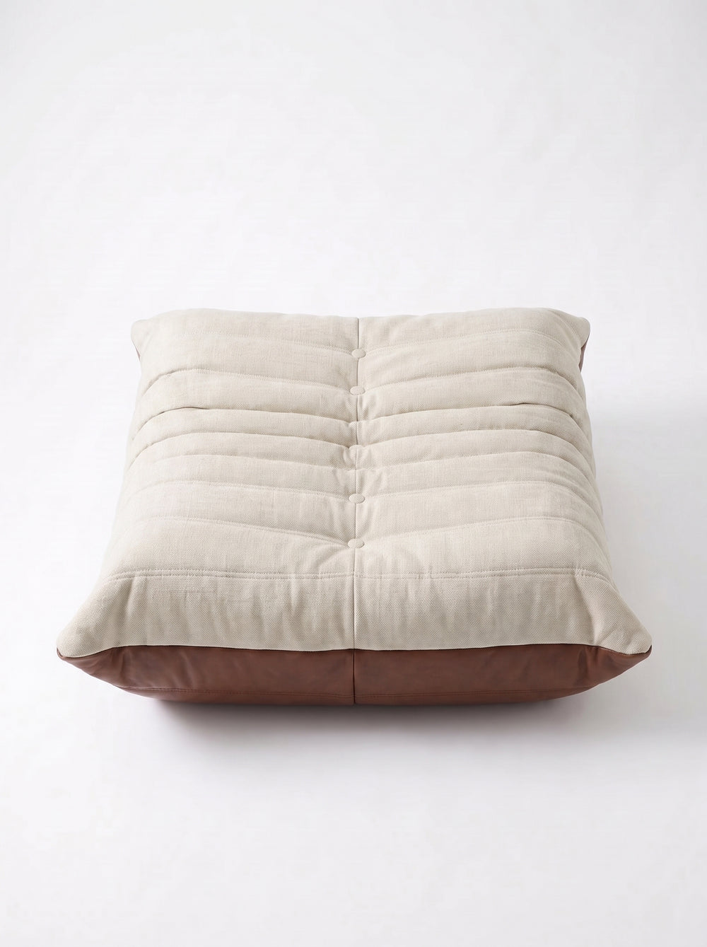 Relaxhocker aus Leder & Leinen