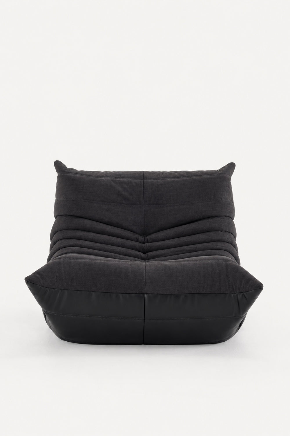 Relaxsessel Leder & Leinen – Mitternacht