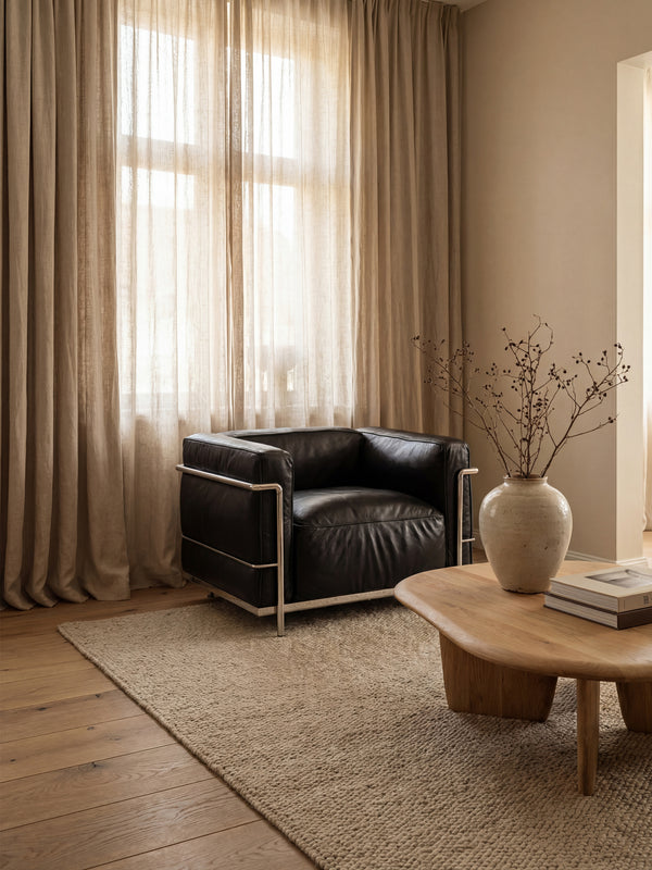 Fauteuil Grand Confort Moderniste – Cuir Véritable & Structure Chromée