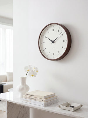 Runde Holzoptik-Wanduhr Arlo